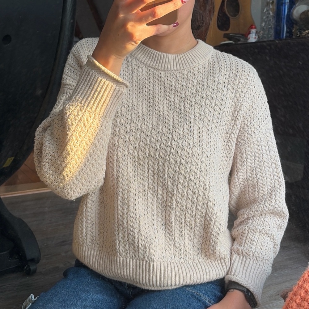 Cozy Tan Knit Sweater